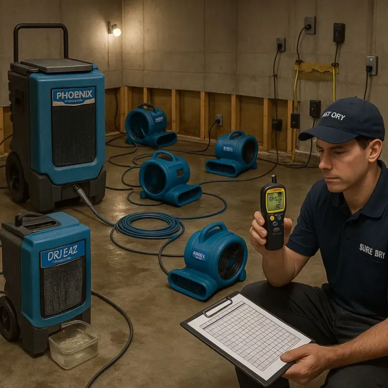 Structural Drying and Dehumidification process in Irving, TX